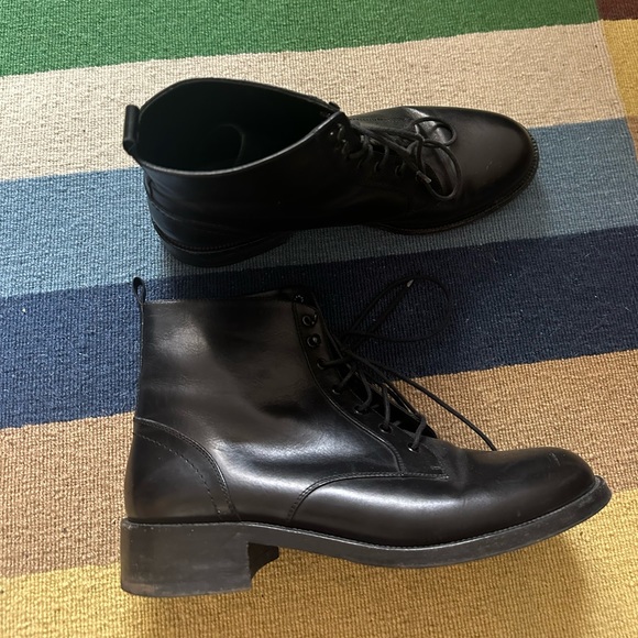 Saint Laurent black lace up booties. Size 40. Worn twice. Added rubber soles. - Picture 14 of 14